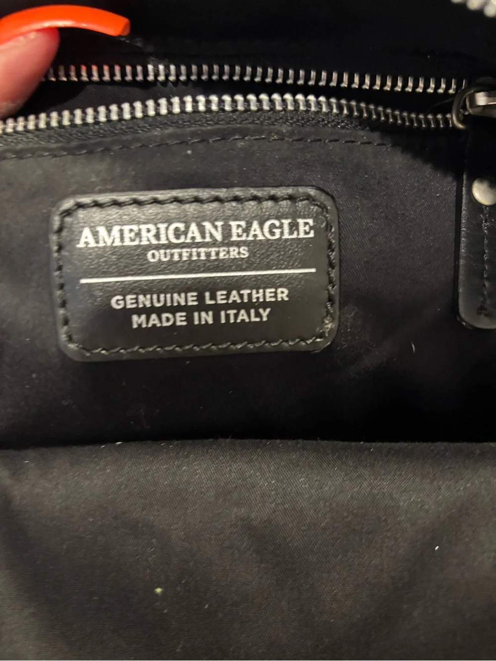 American Eagle Outfitters Black Genuine Made In Italy Leather Mini Backpack